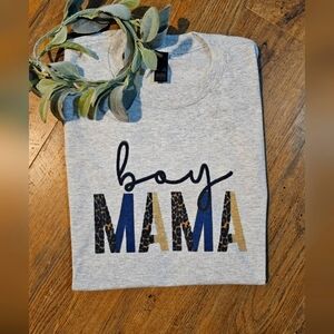 Cute boy mama tee momlife motherhood tee large